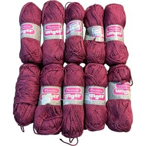Lot of 10 Unger Plantation‎ Mercerized Cotton Yarn Skeins Pink Berry 50g 102 Yds